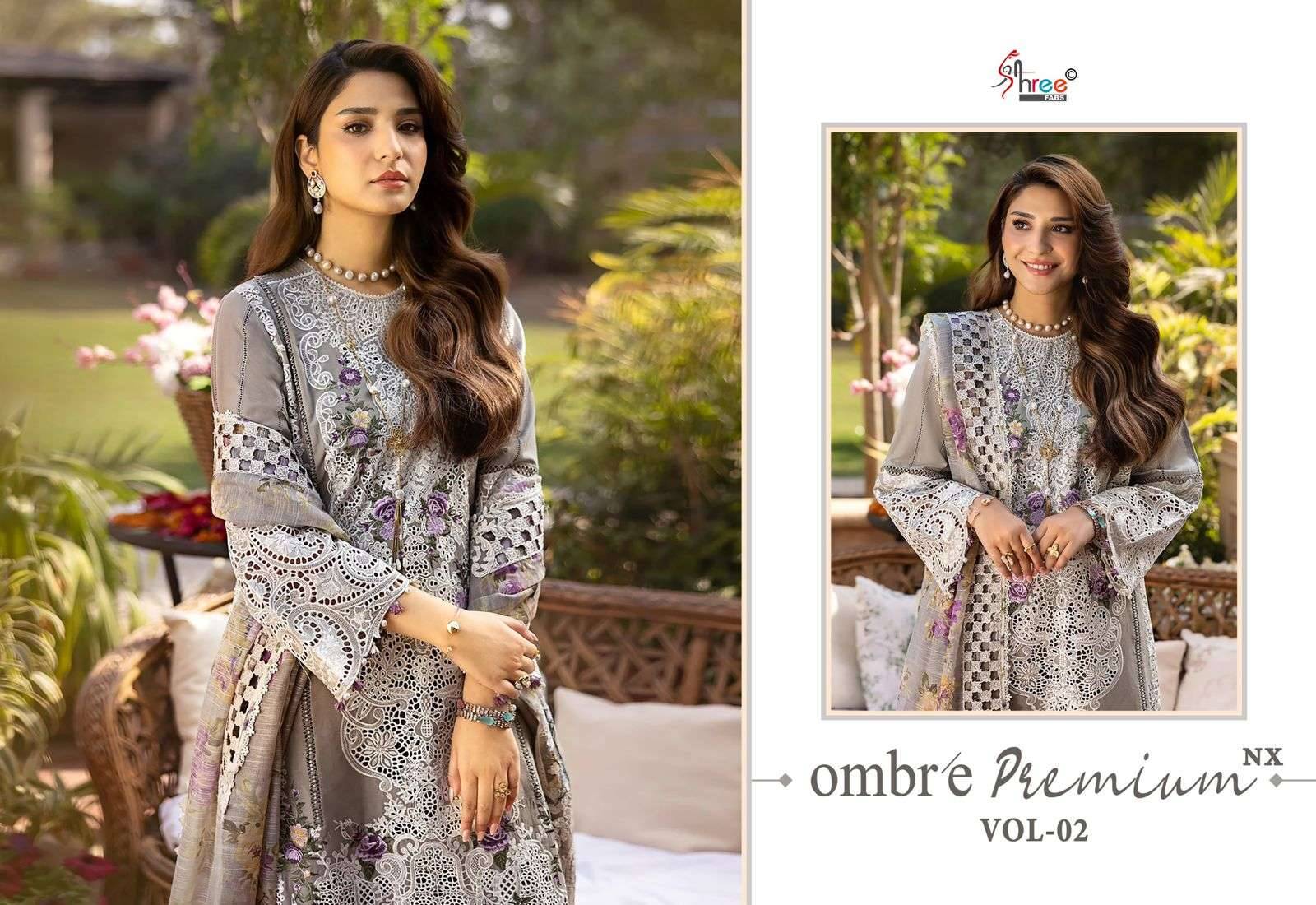Shree Fabs Ombre Premium Vol 2 Nx Pure Cotton Pakistani Suits 5 Pcs Catalog