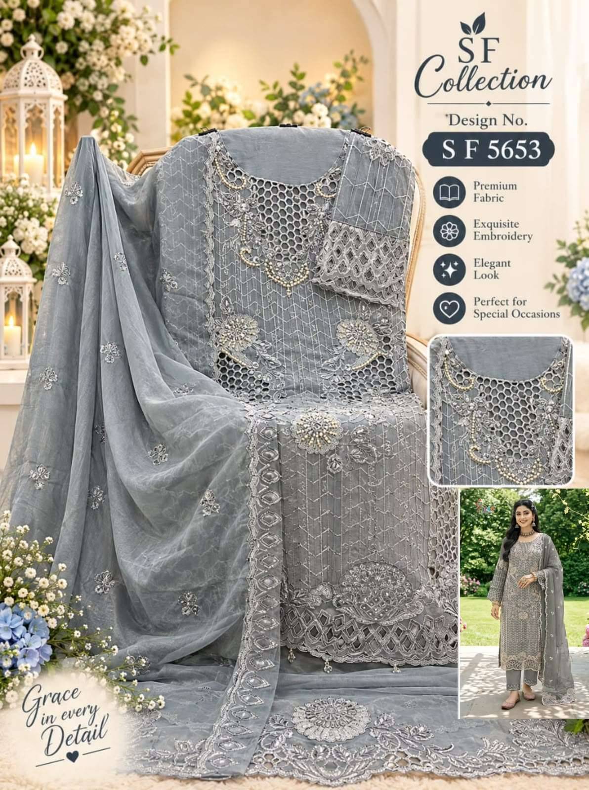 Shree Fabs Sf 5653 Abcd Party Wear Style Pakistani Salwar Kameez _ Surat Wholesale Market 4 Pcs Catalog 