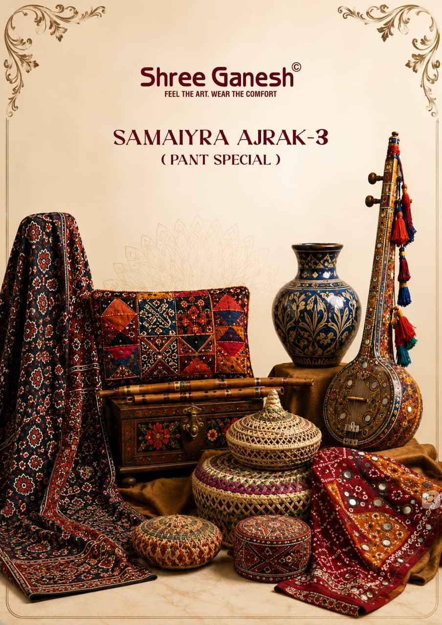Shree Ganesh Ajrak Vol 3 Readymade Cotton Suits 12 pcs Catalog | Wholesale Surat Market