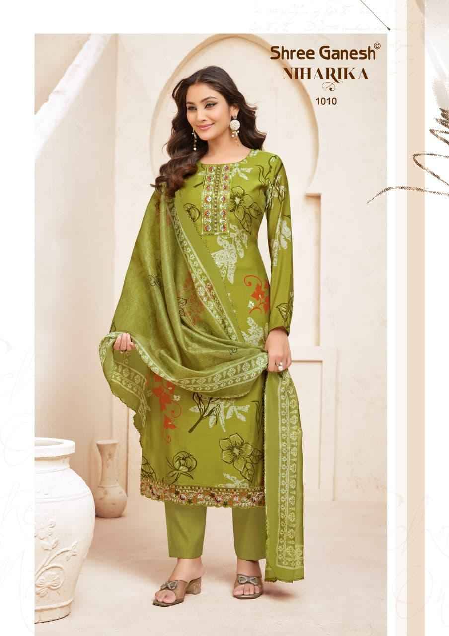 Shree Ganesh Niharika Vol 1 Mal Chanderi Readymade Suits 10 pcs catalog