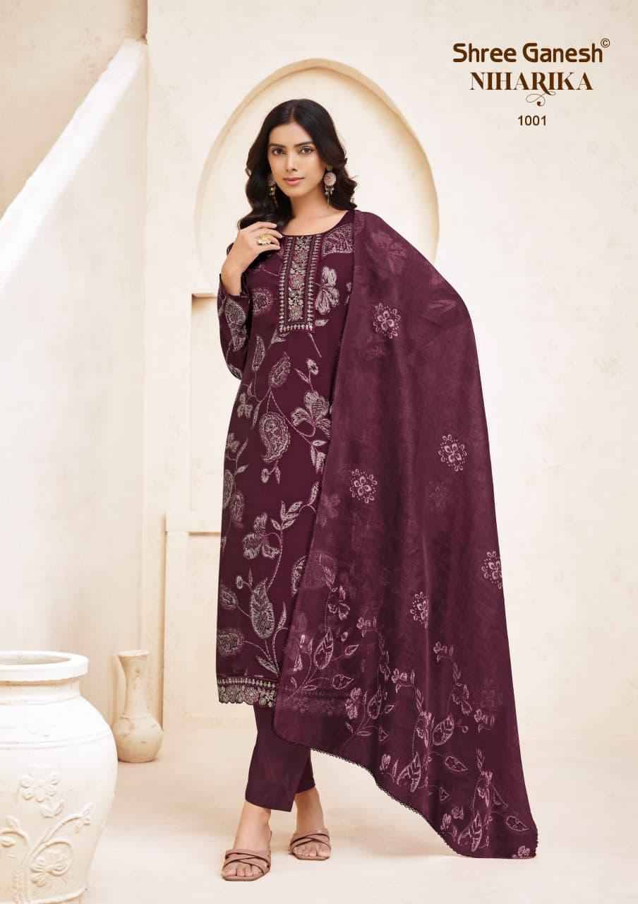 Shree Ganesh Niharika Vol 1 Mal Chanderi Readymade Suits 10 pcs catalog