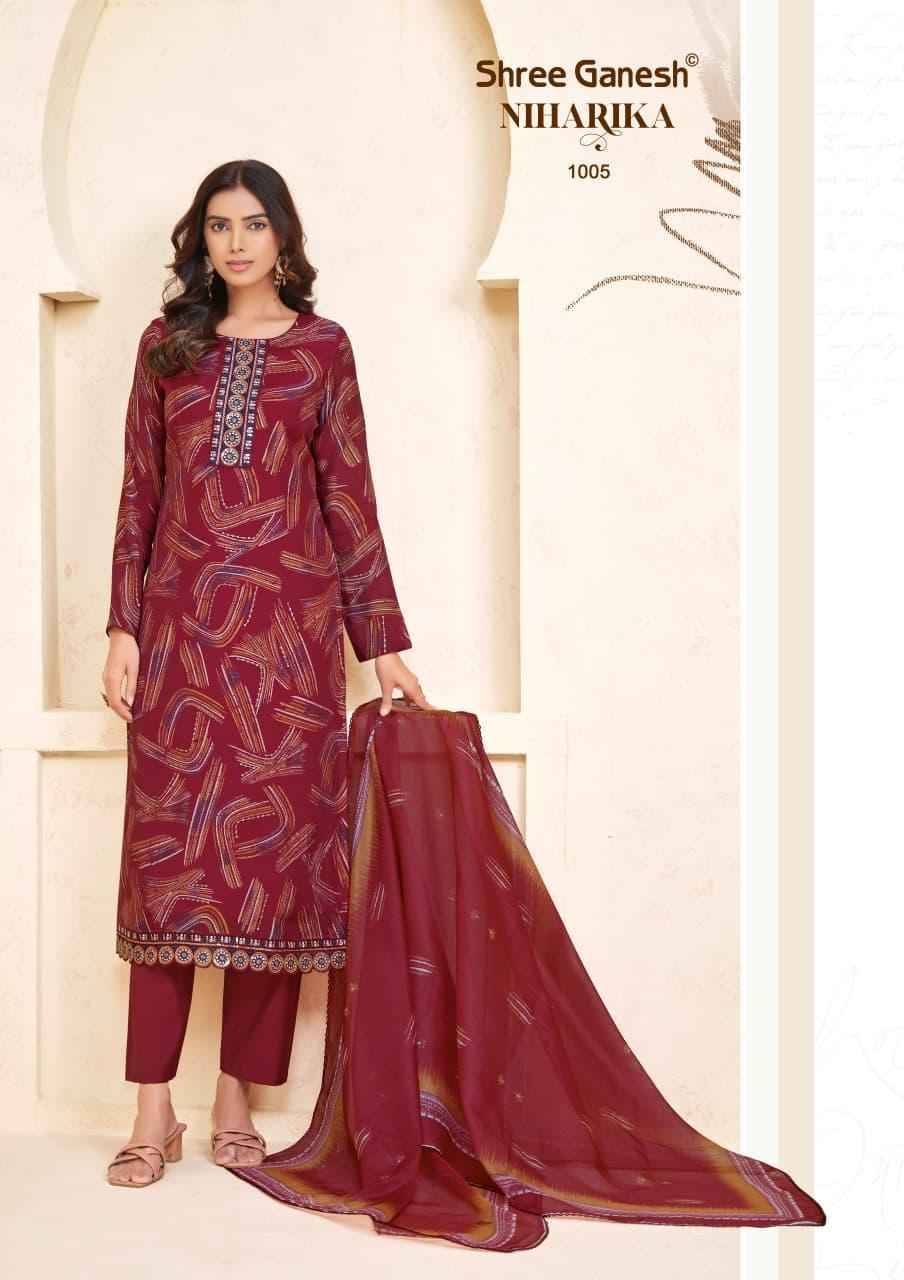 Shree Ganesh Niharika Vol 1 Mal Chanderi Readymade Suits 10 pcs catalog