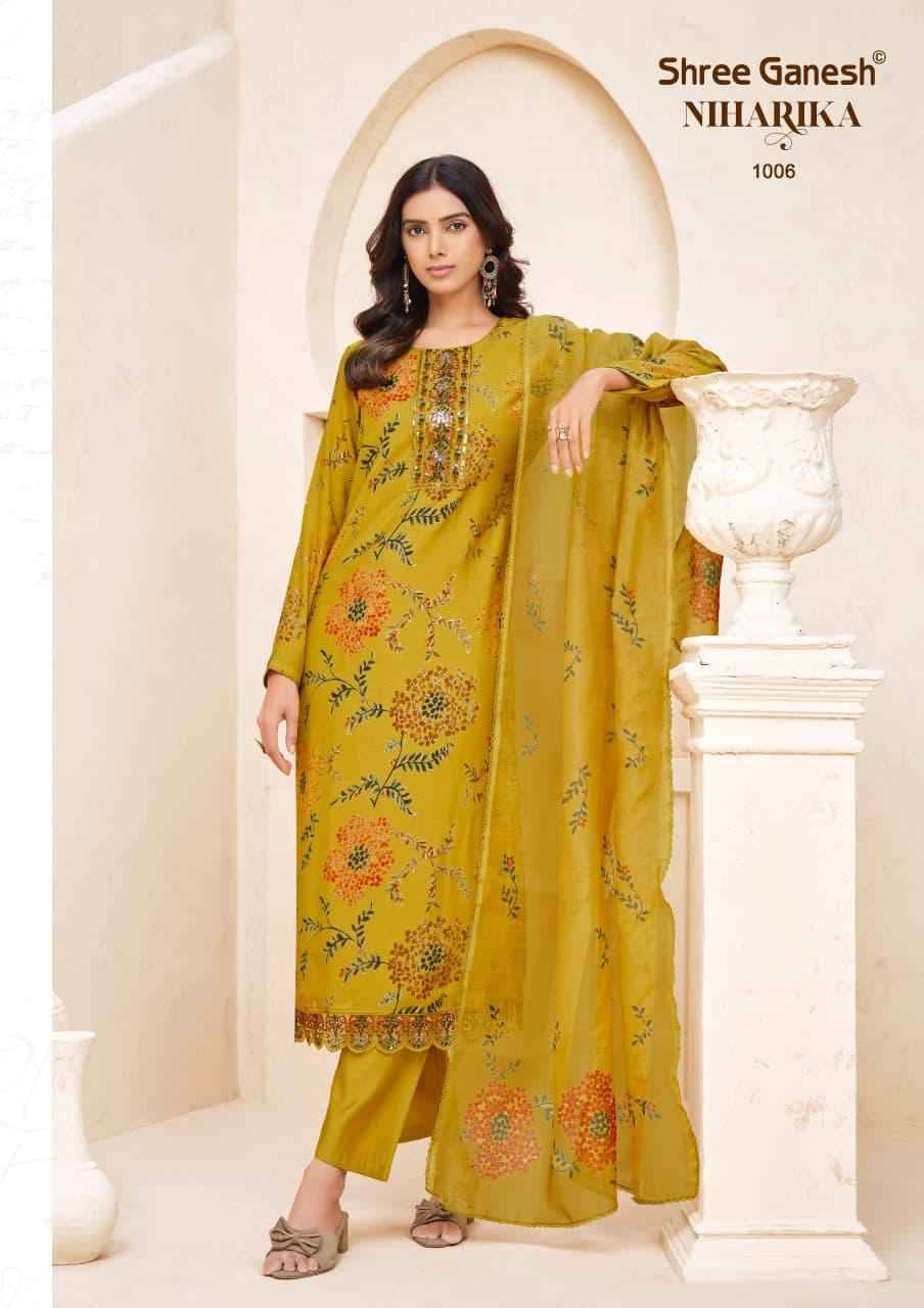 Shree Ganesh Niharika Vol 1 Mal Chanderi Readymade Suits 10 pcs catalog