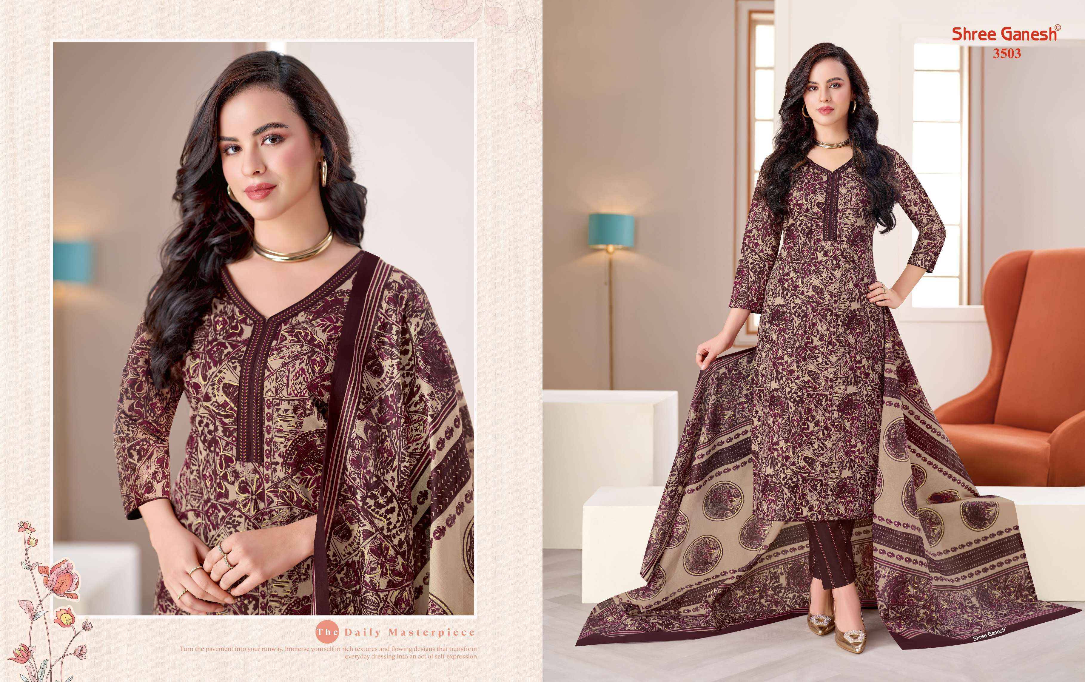 Shree Ganesh Samaiyra Vol 25 Cotton Dress Material 18 pcs catalog