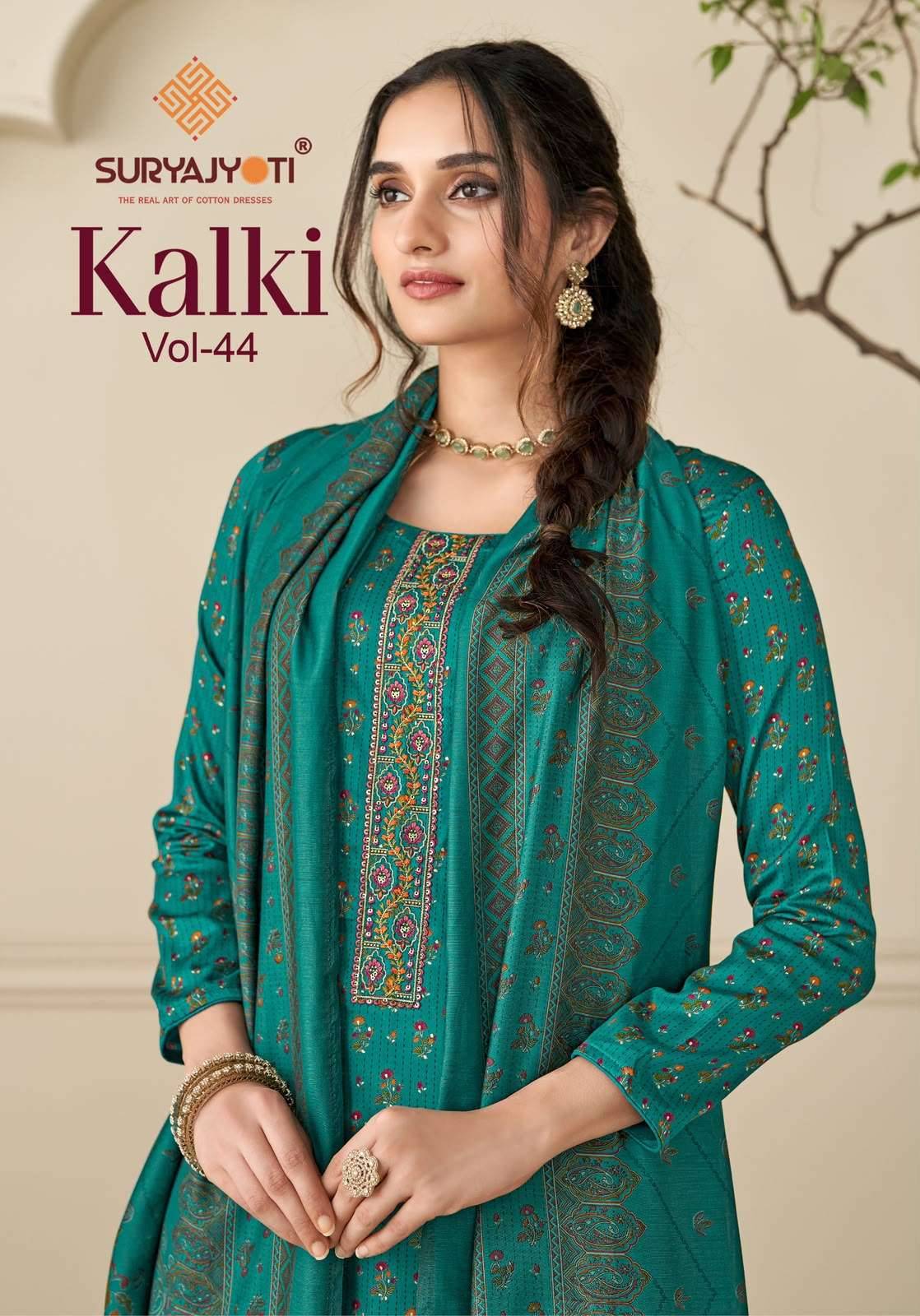 Suryajyoti Kalki Vol 44 Printed Jam Satin Dress Material 8 Pcs Catalog