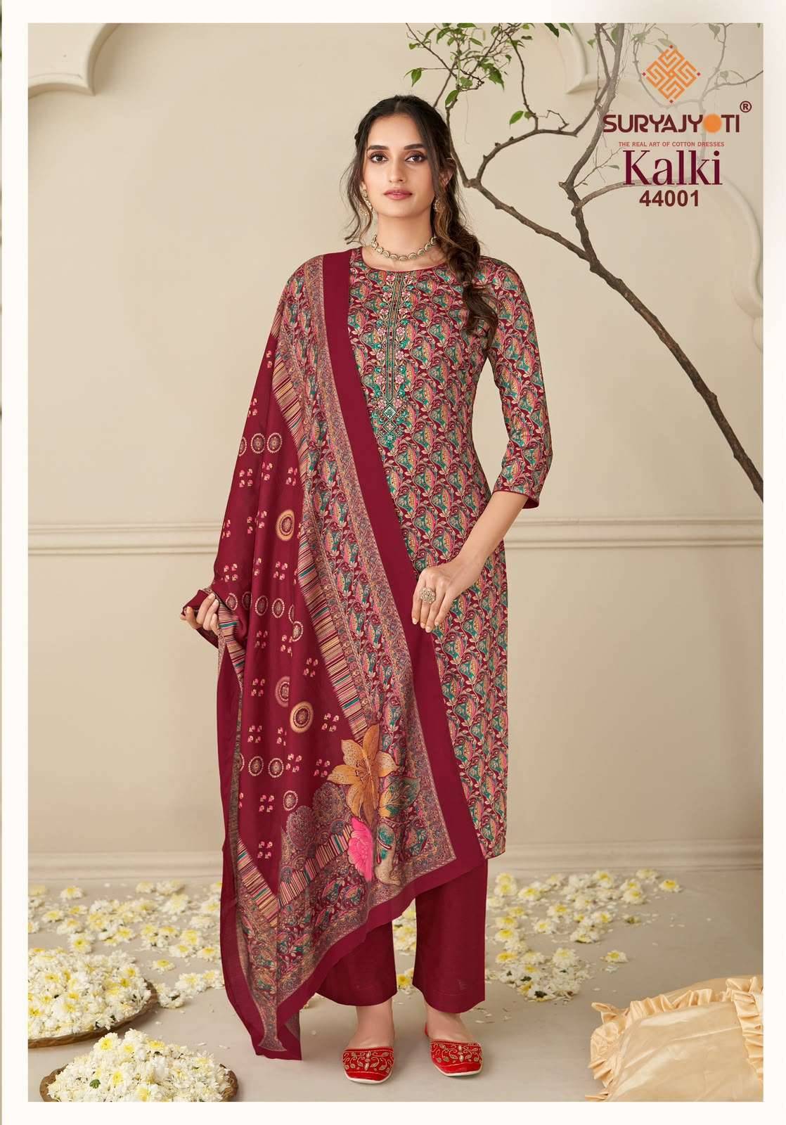 Suryajyoti Kalki Vol 44 Printed Jam Satin Dress Material 8 Pcs Catalog