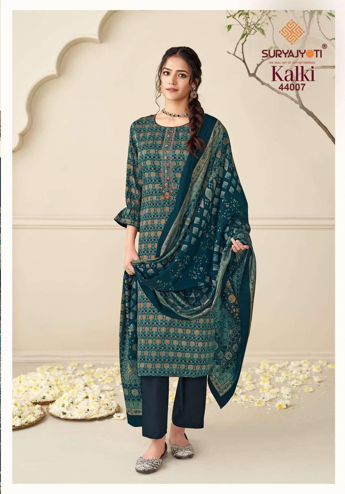 Suryajyoti Kalki Vol 44 Printed Jam Satin Dress Material 8 Pcs Catalog