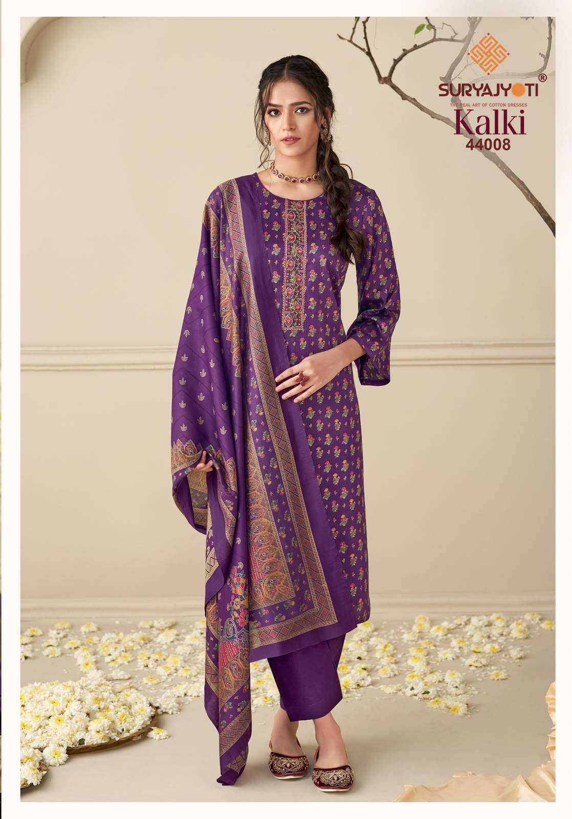Suryajyoti Kalki Vol 44 Printed Jam Satin Dress Material 8 Pcs Catalog