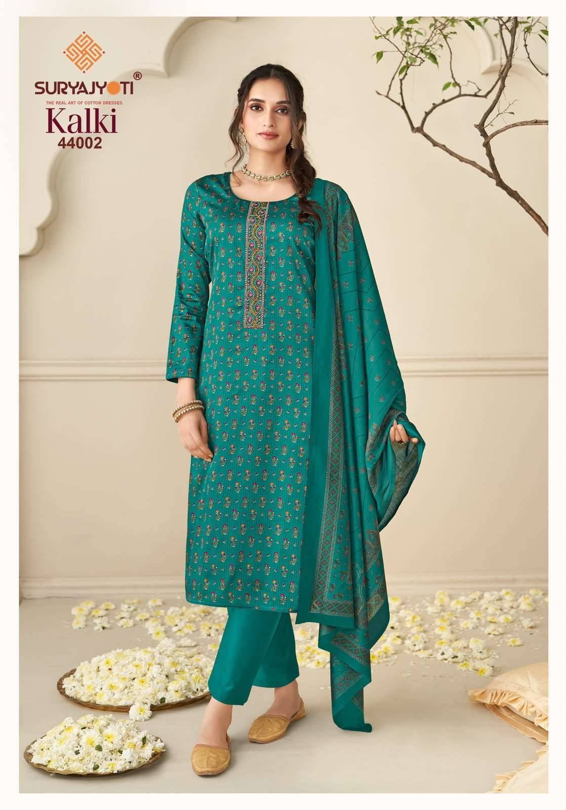 Suryajyoti Kalki Vol 44 Printed Jam Satin Dress Material 8 Pcs Catalog