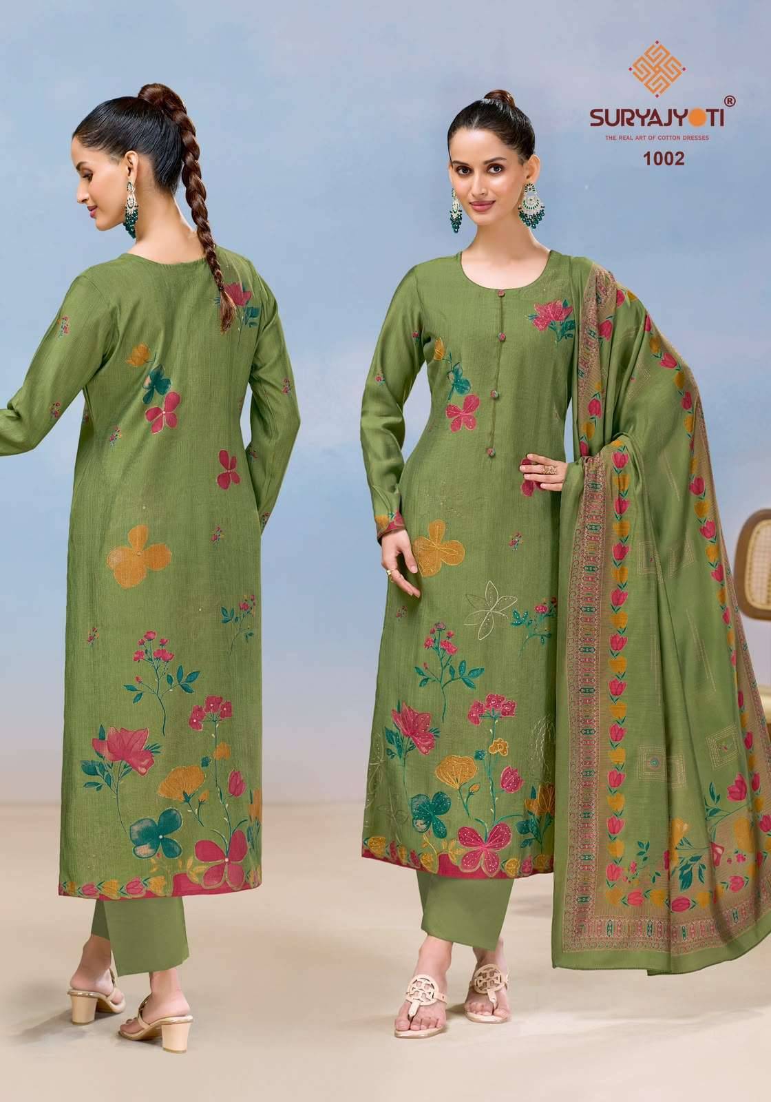 Suryajyoti Khyati Vol 1 Pure Roman Dress Material 5 Pcs Catatlog