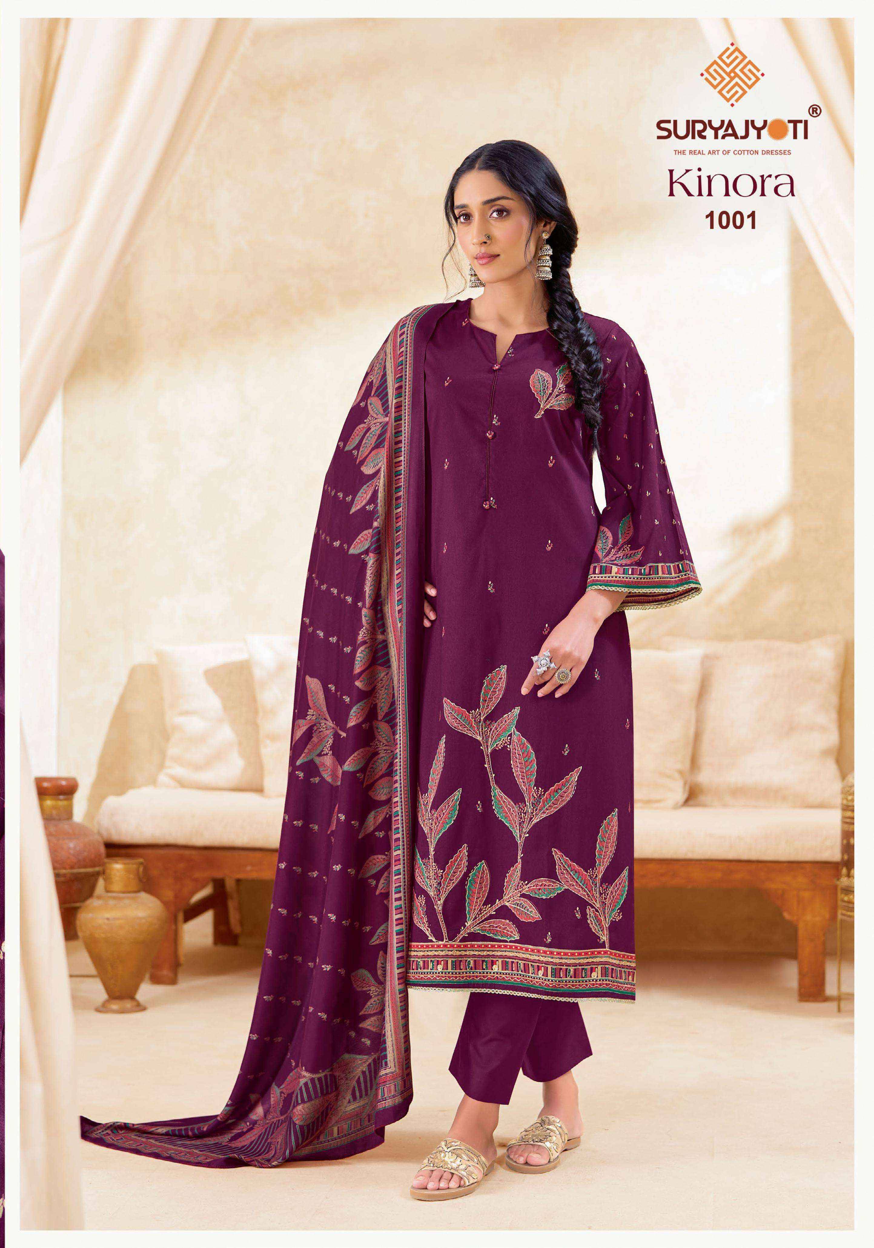 Suryajyoti Kinora Vol 1 Jam Satin Salwar Suit _ Surat Wholesalers 6 Pcs Catalog 