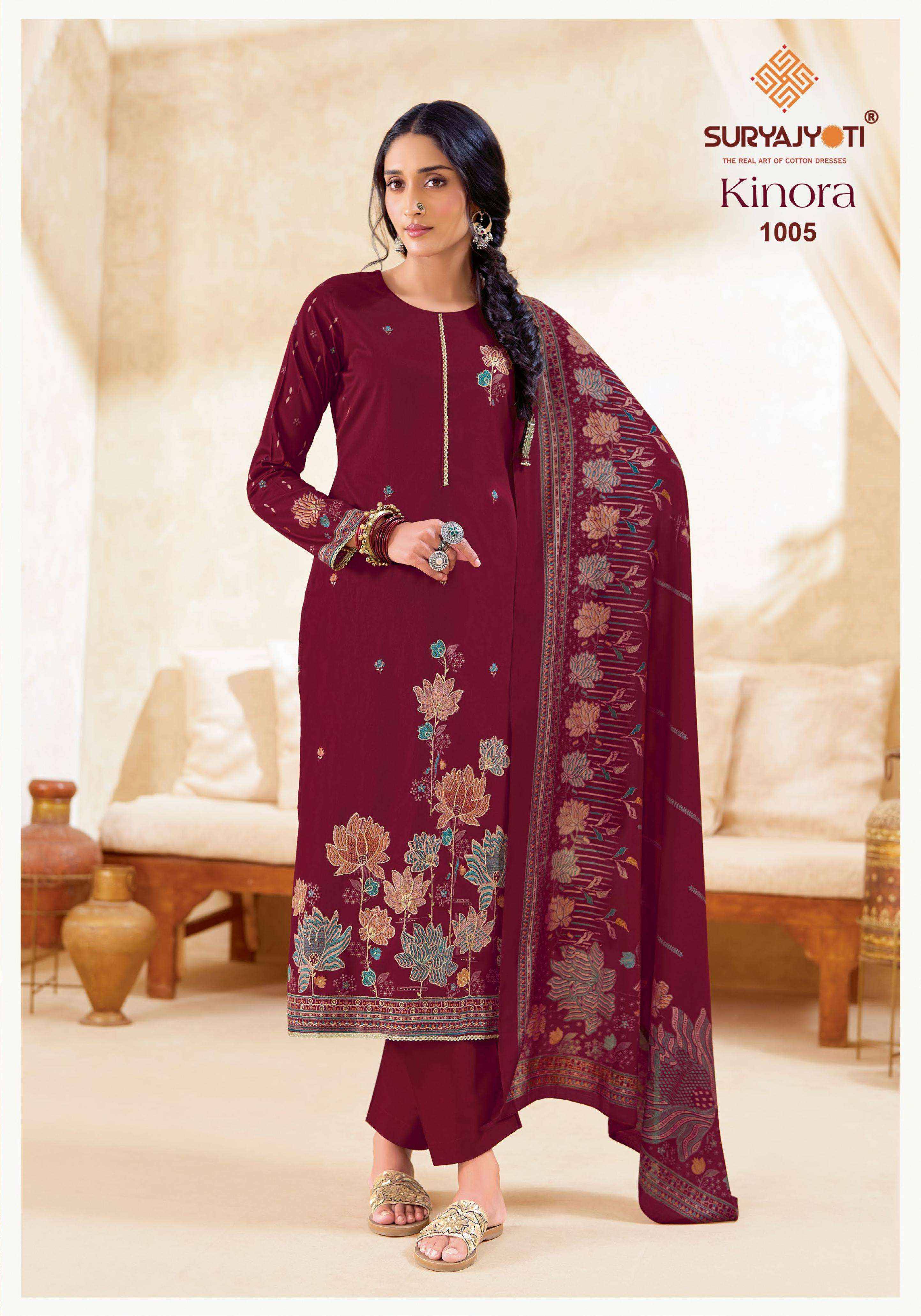 Suryajyoti Kinora Vol 1 Jam Satin Salwar Suit _ Surat Wholesalers 6 Pcs Catalog 