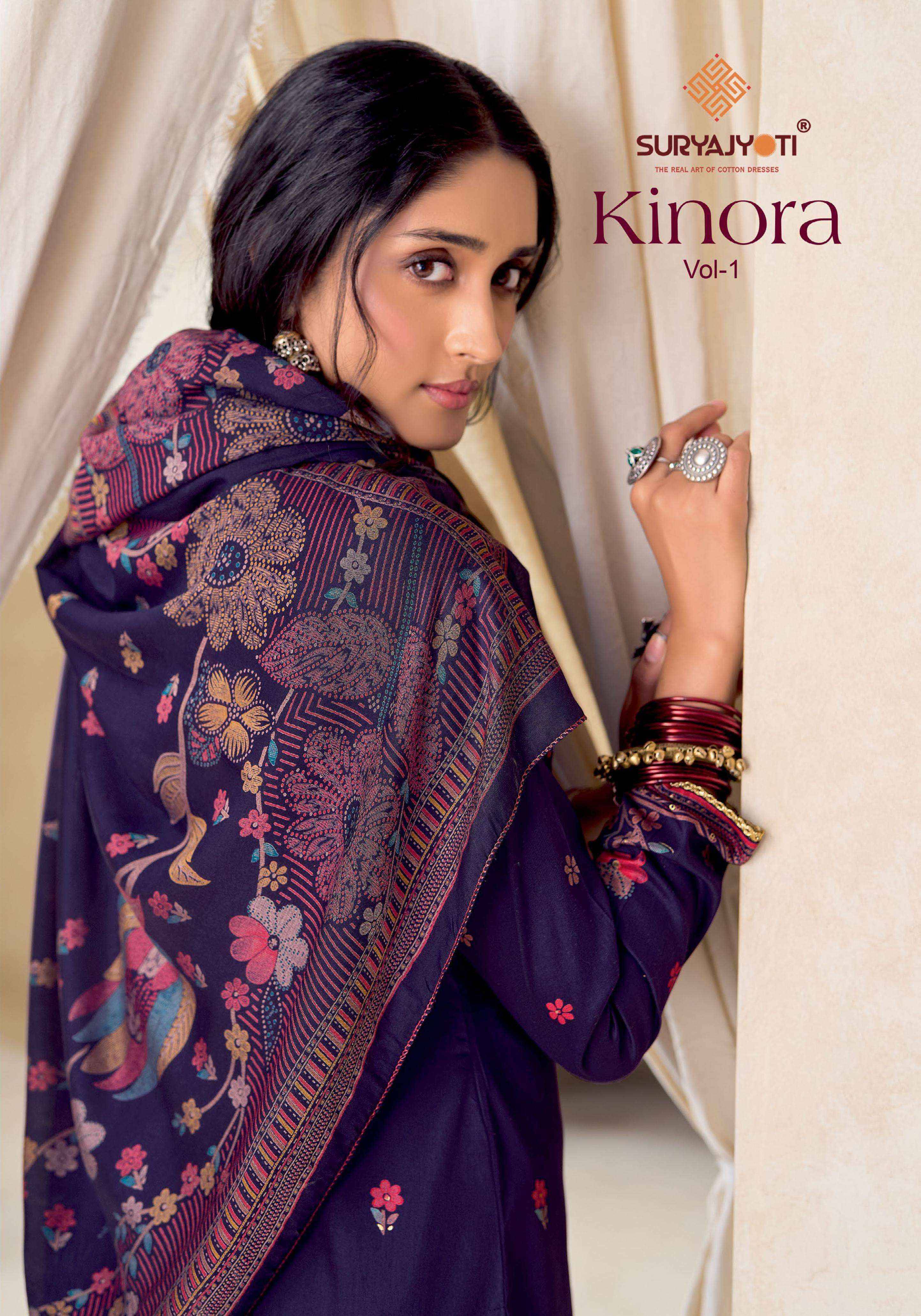 Suryajyoti Kinora Vol 1 Jam Satin Salwar Suit _ Surat Wholesalers 6 Pcs Catalog 
