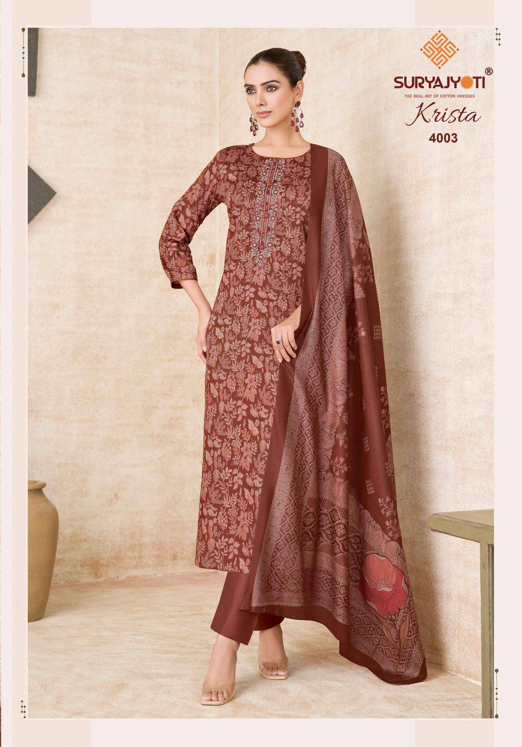 Suryajyoti Krista Vol 4 Jam Satin Dress Material 6 pcs Catalog | Surat Wholesale Market