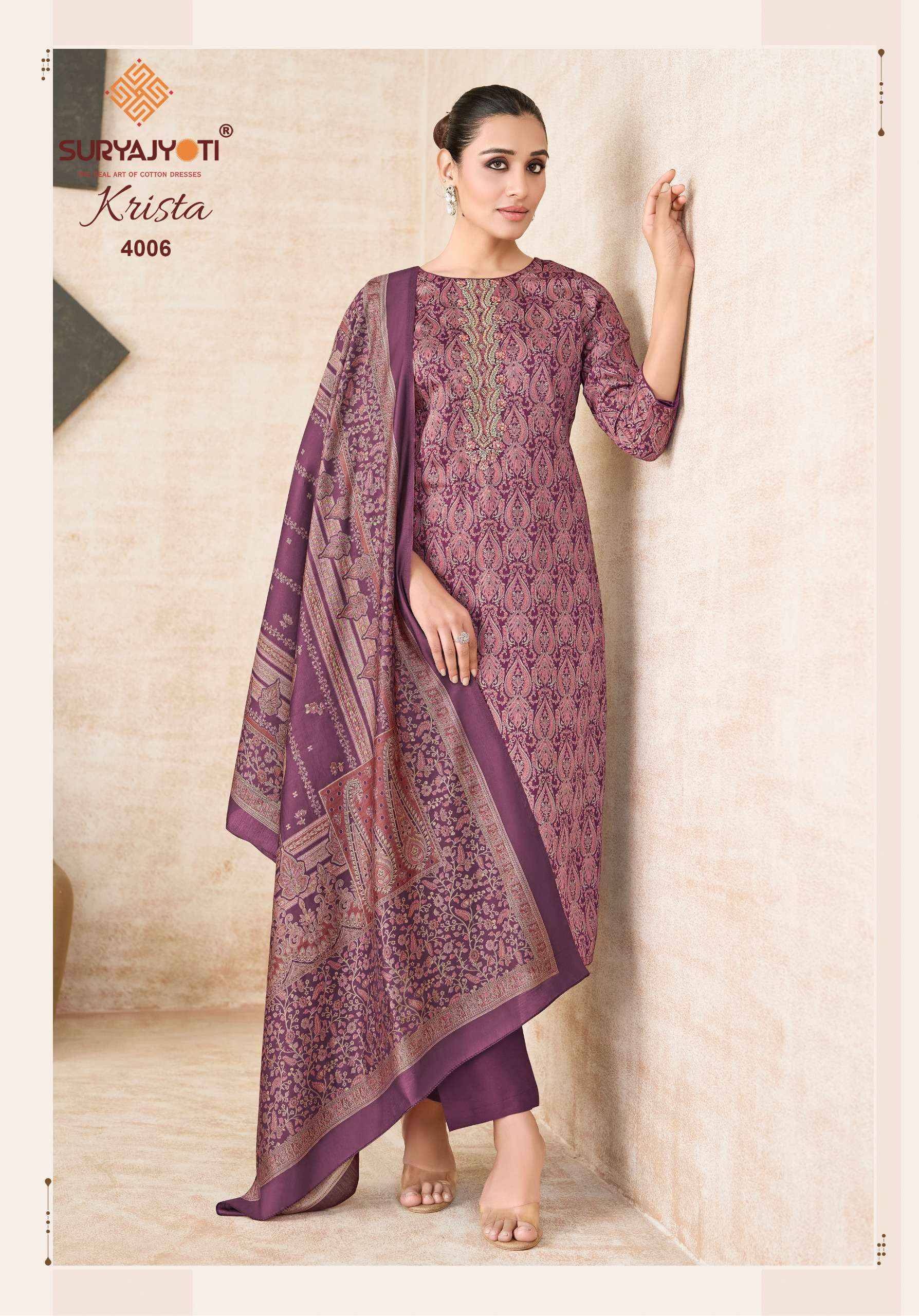 Suryajyoti Krista Vol 4 Jam Satin Dress Material 6 pcs Catalog | Surat Wholesale Market