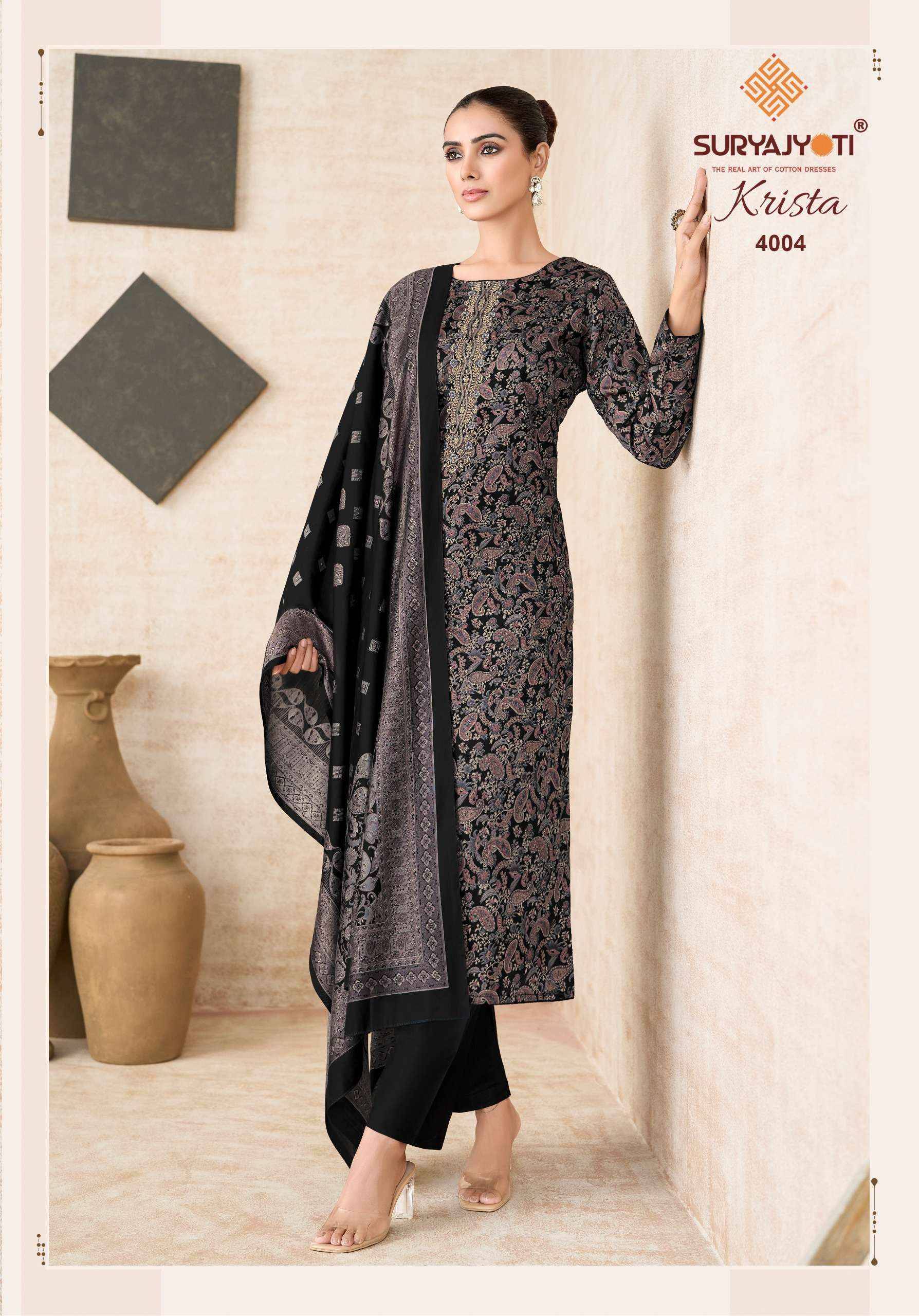 Suryajyoti Krista Vol 4 Jam Satin Dress Material 6 pcs Catalog | Surat Wholesale Market