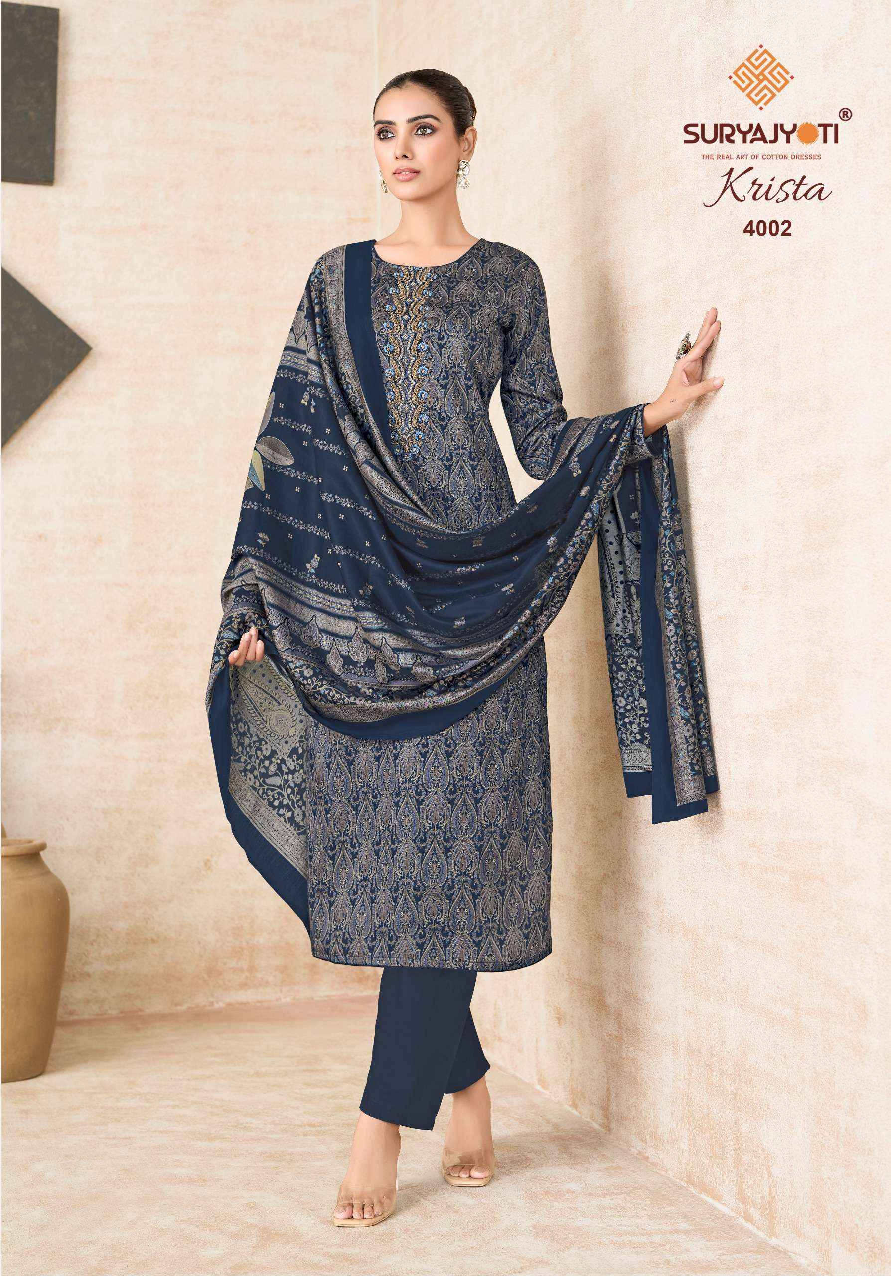 Suryajyoti Krista Vol 4 Jam Satin Dress Material 6 pcs Catalog | Surat Wholesale Market