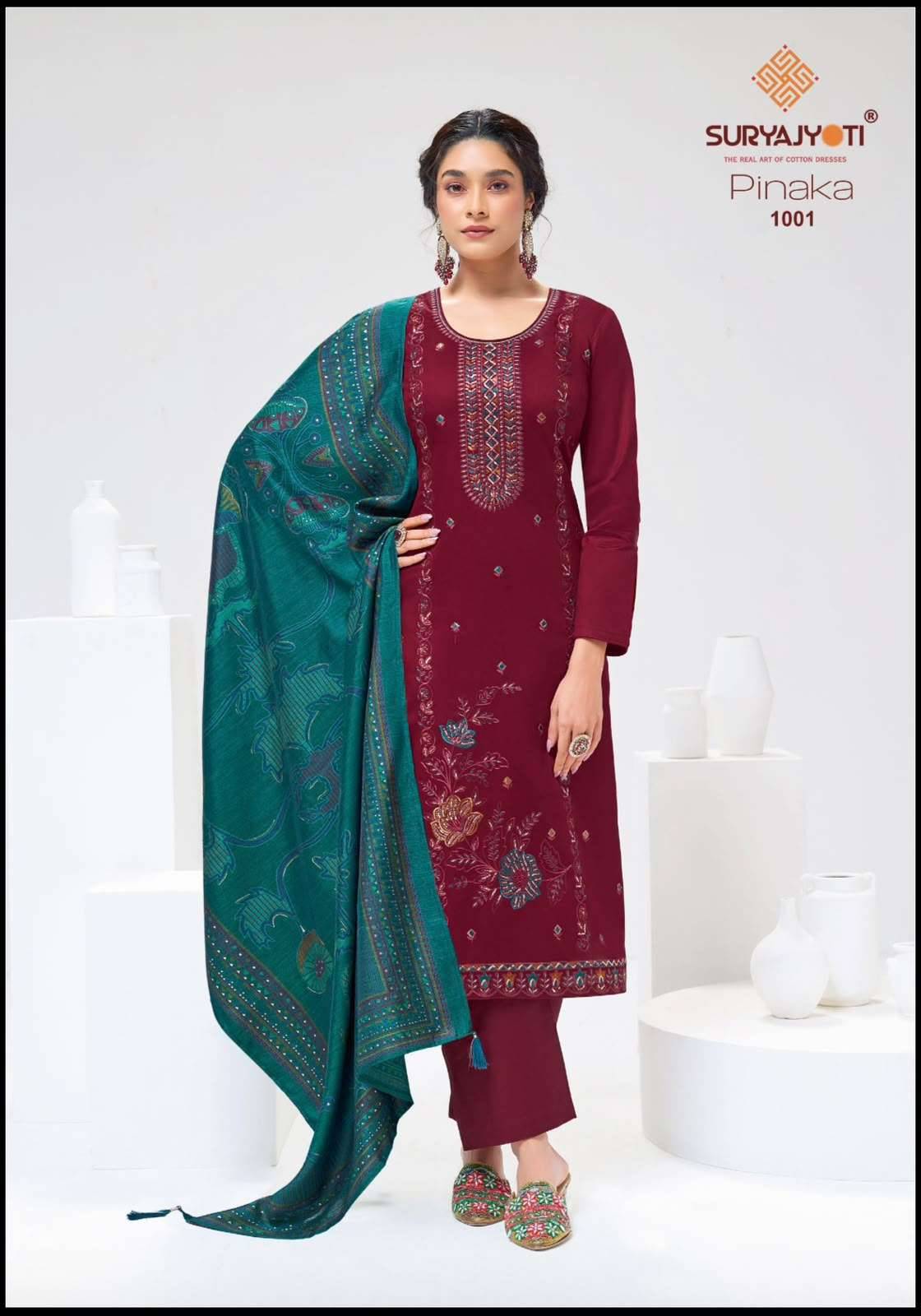 Suryajyoti Pinaka Vol 1 Heavy Zam Satin Dress Material 6 Pcs Catalog