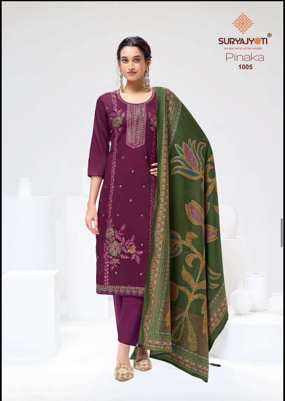 Suryajyoti Pinaka Vol 1 Heavy Zam Satin Dress Material 6 Pcs Catalog