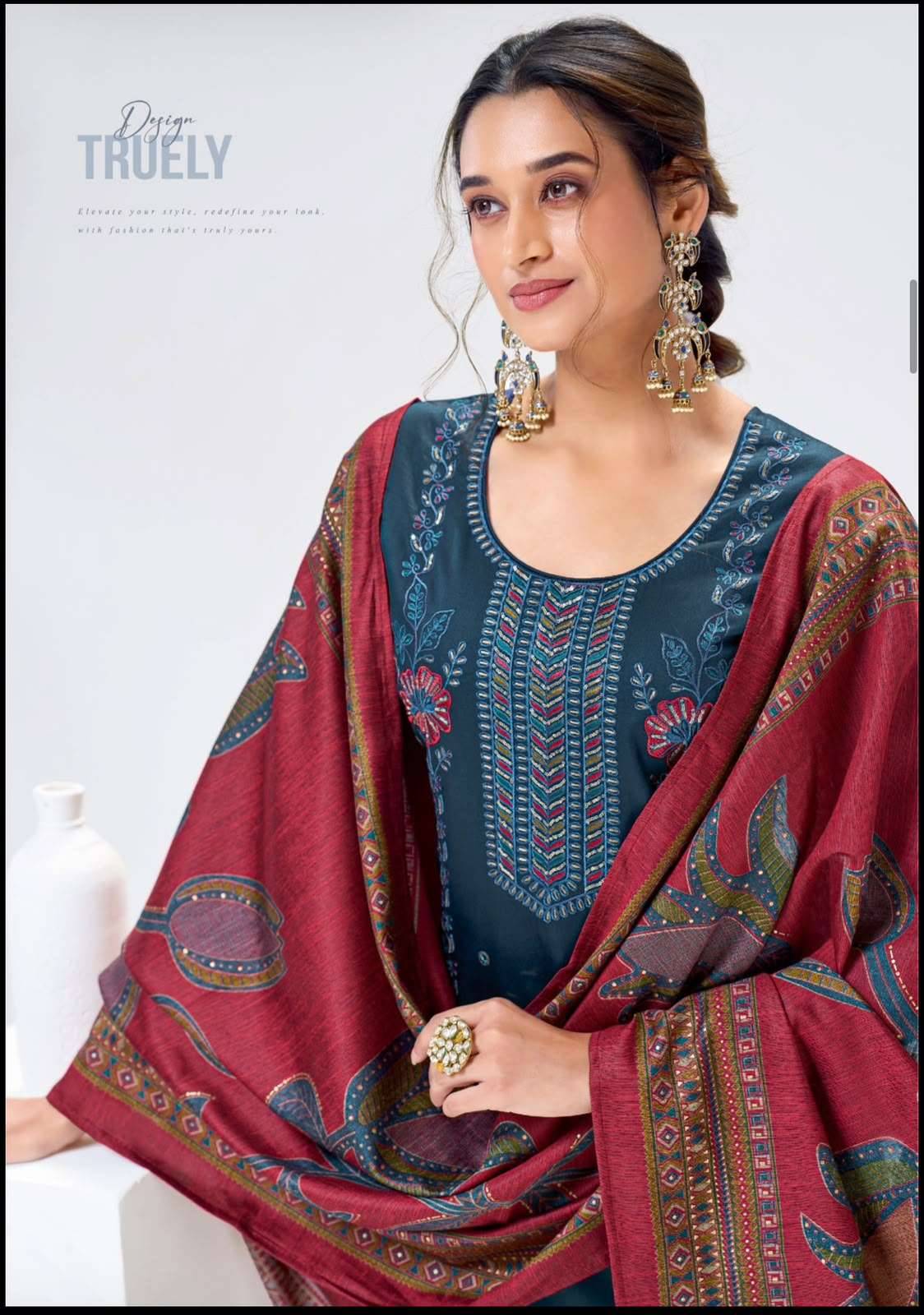 Suryajyoti Pinaka Vol 1 Heavy Zam Satin Dress Material 6 Pcs Catalog