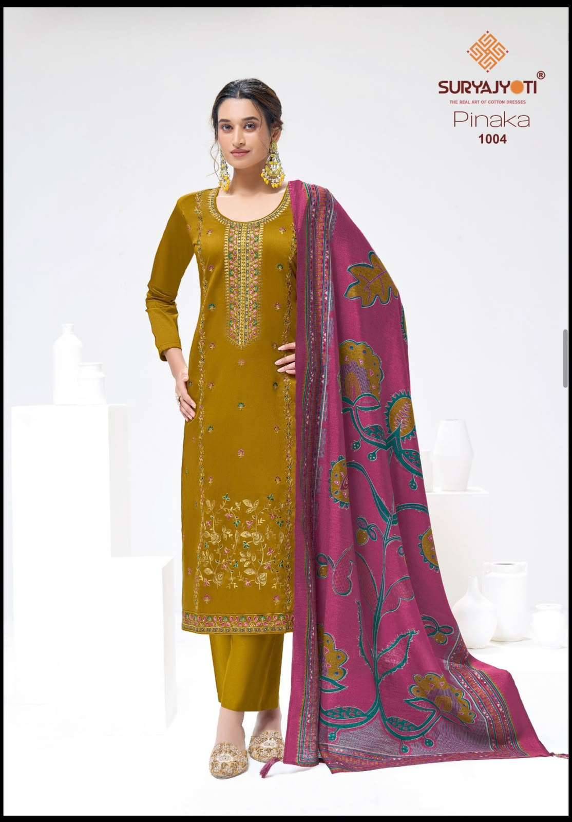 Suryajyoti Pinaka Vol 1 Heavy Zam Satin Dress Material 6 Pcs Catalog