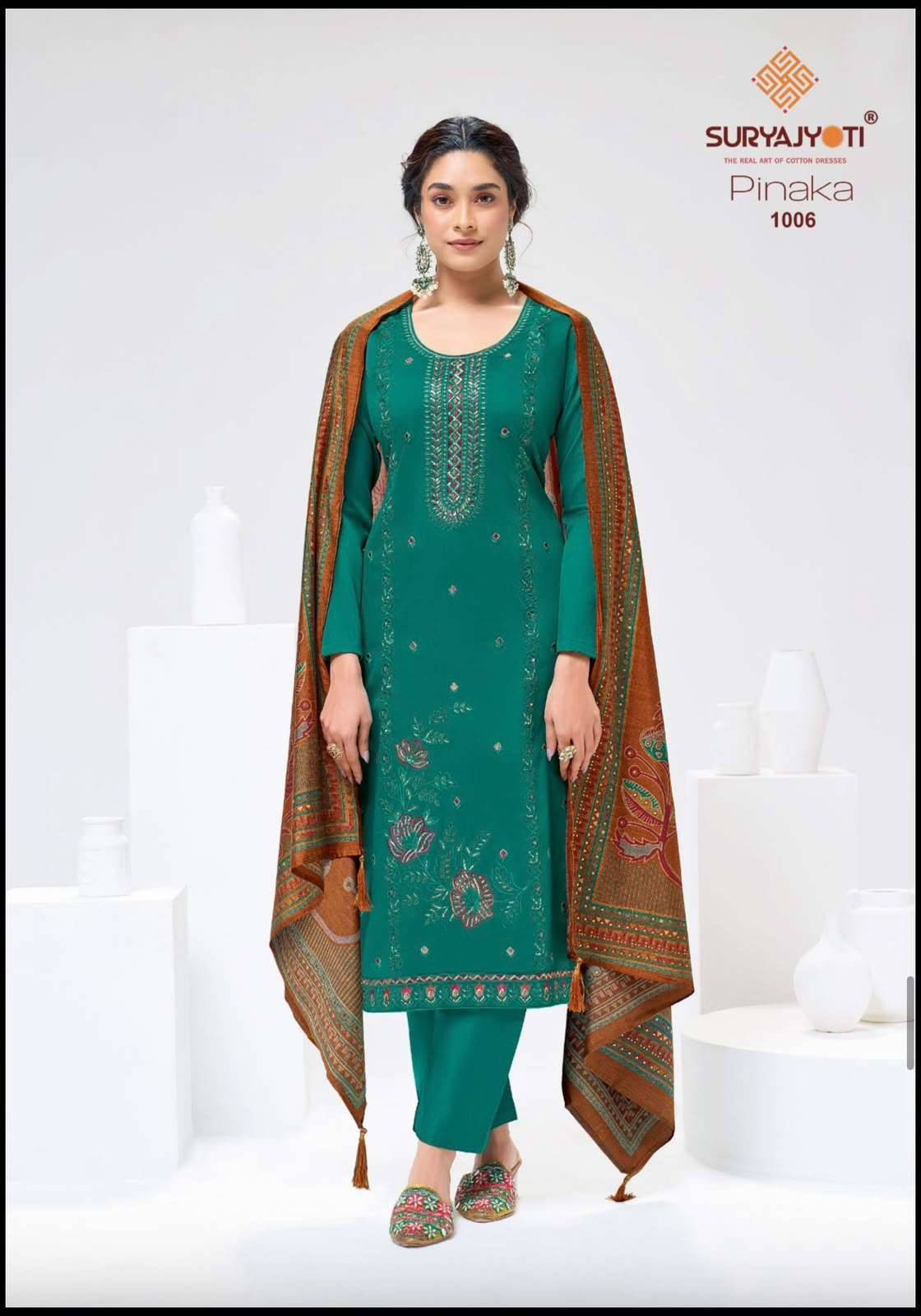 Suryajyoti Pinaka Vol 1 Heavy Zam Satin Dress Material 6 Pcs Catalog