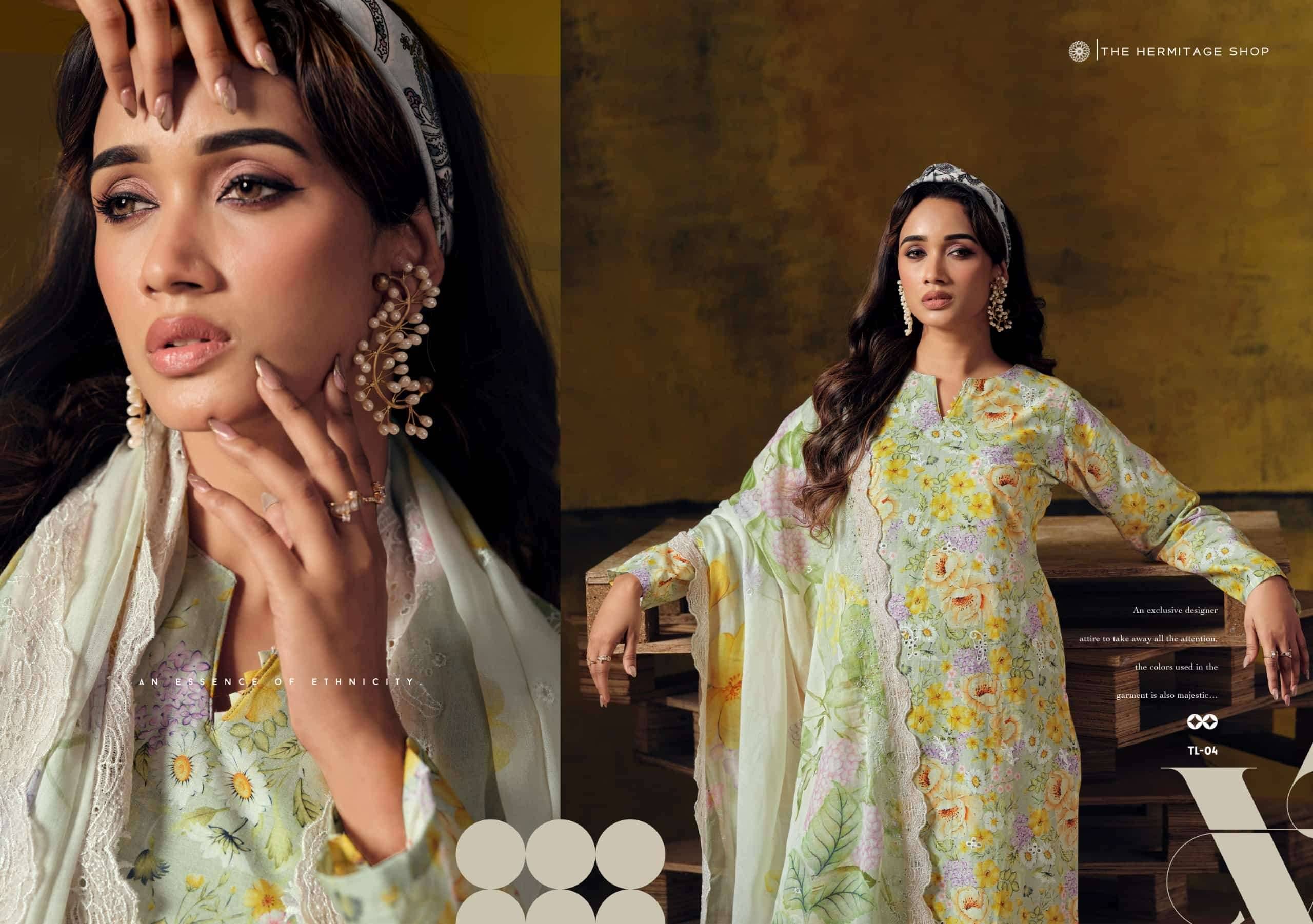 The Hermitage Iznik Vol 3 Cotton Pakistani Dress Material 4 Pcs Catalog