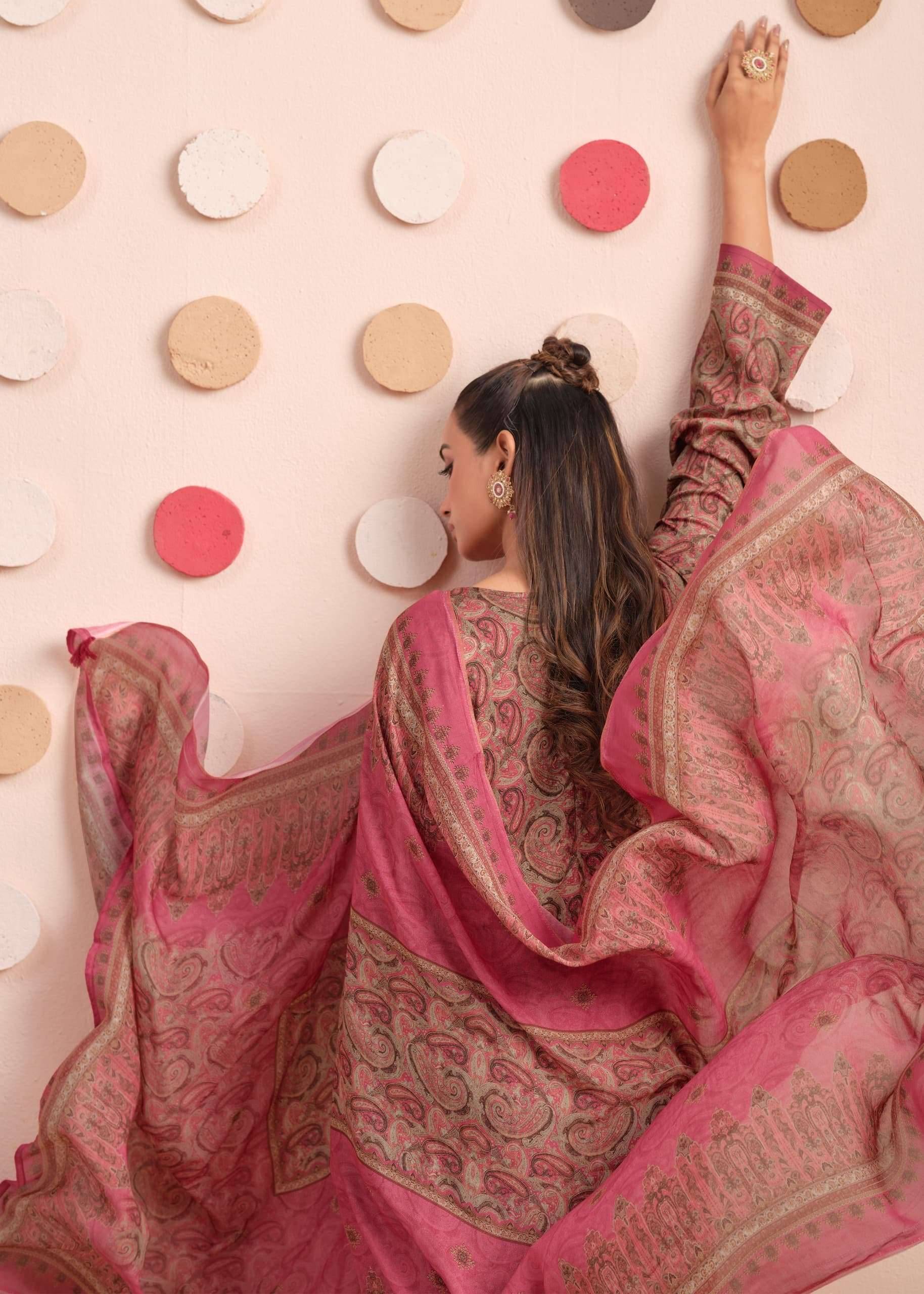 The Hermitage Shop Aaranya Vol 6 Digital Printed Satin Suit 4 Pcs Catalog