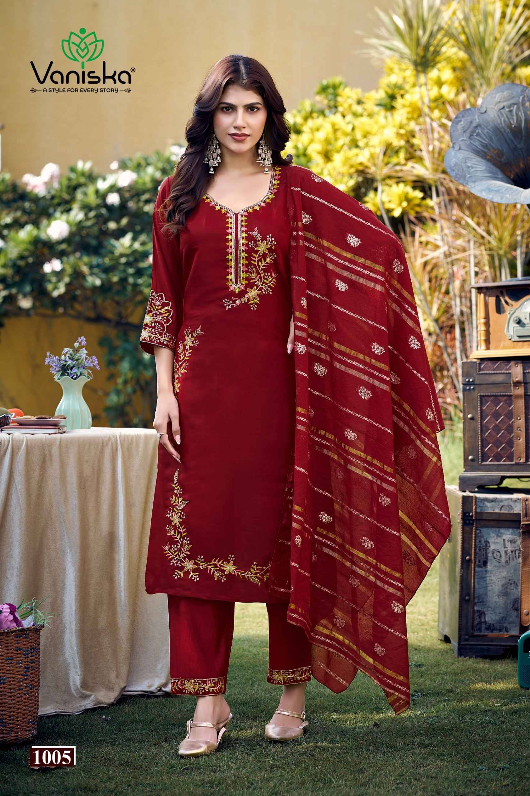 Vaniska Fashion Gulzar Chanderi Silk Kurti Combo 6 pcs Catalog | Wholesale Market Surat