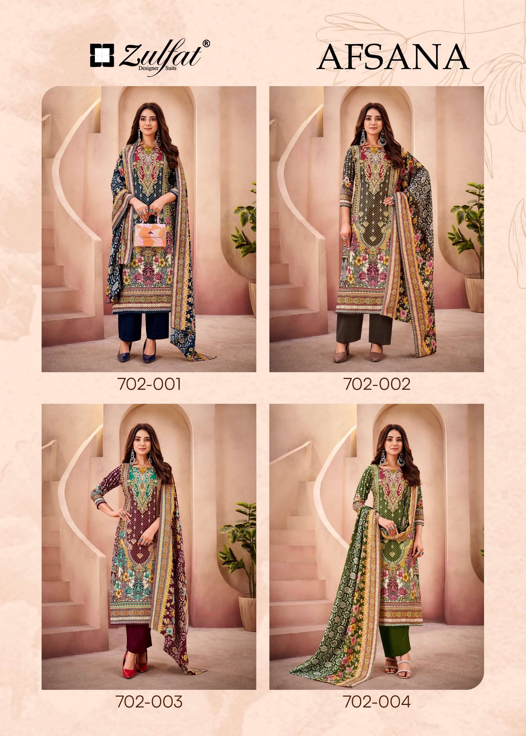 Zulfat Afsana Pure Woolen Pashmina Winter Collection With Price 4 Pcs Catalog