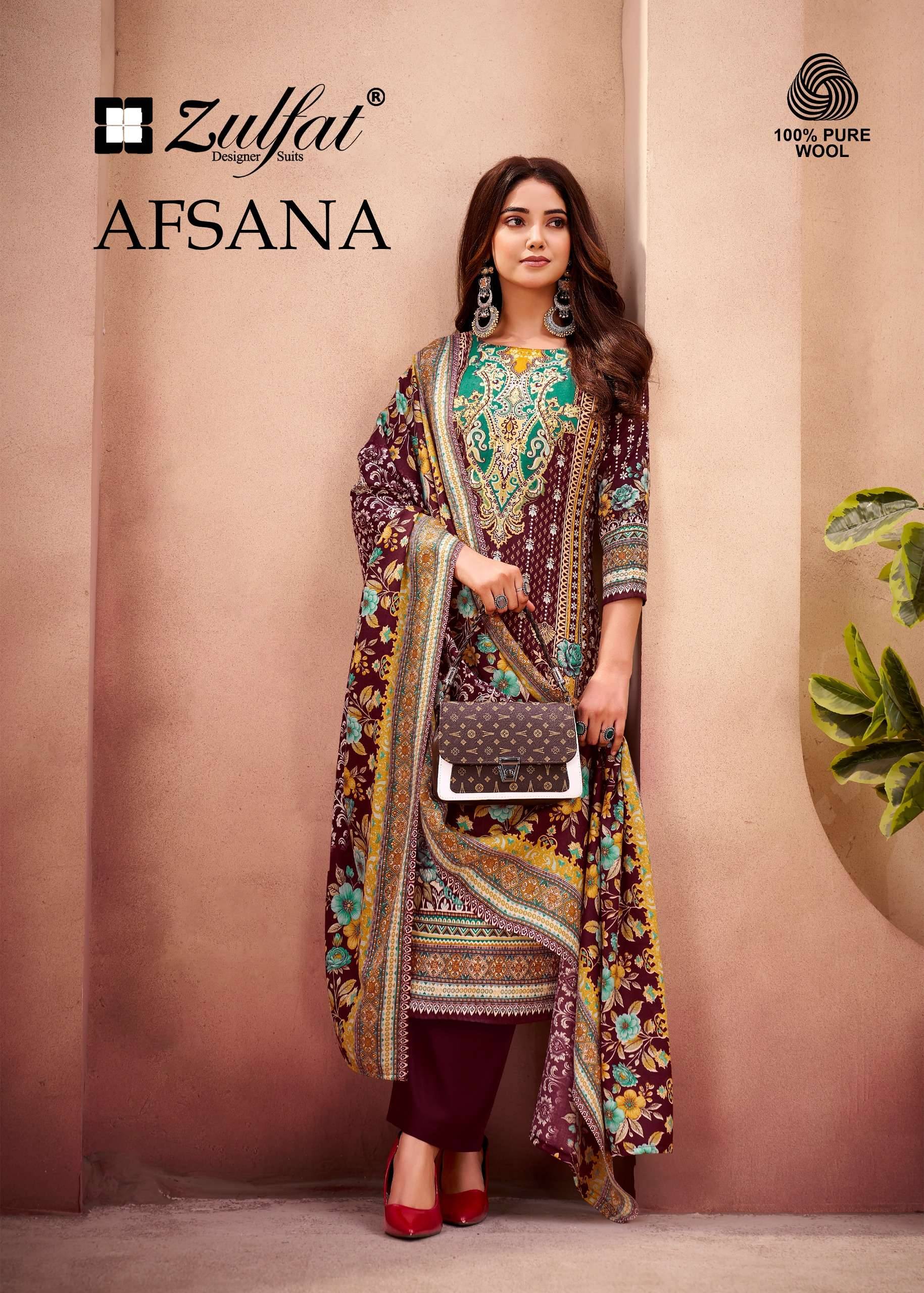Zulfat Afsana Pure Woolen Pashmina Winter Collection With Price 4 Pcs Catalog