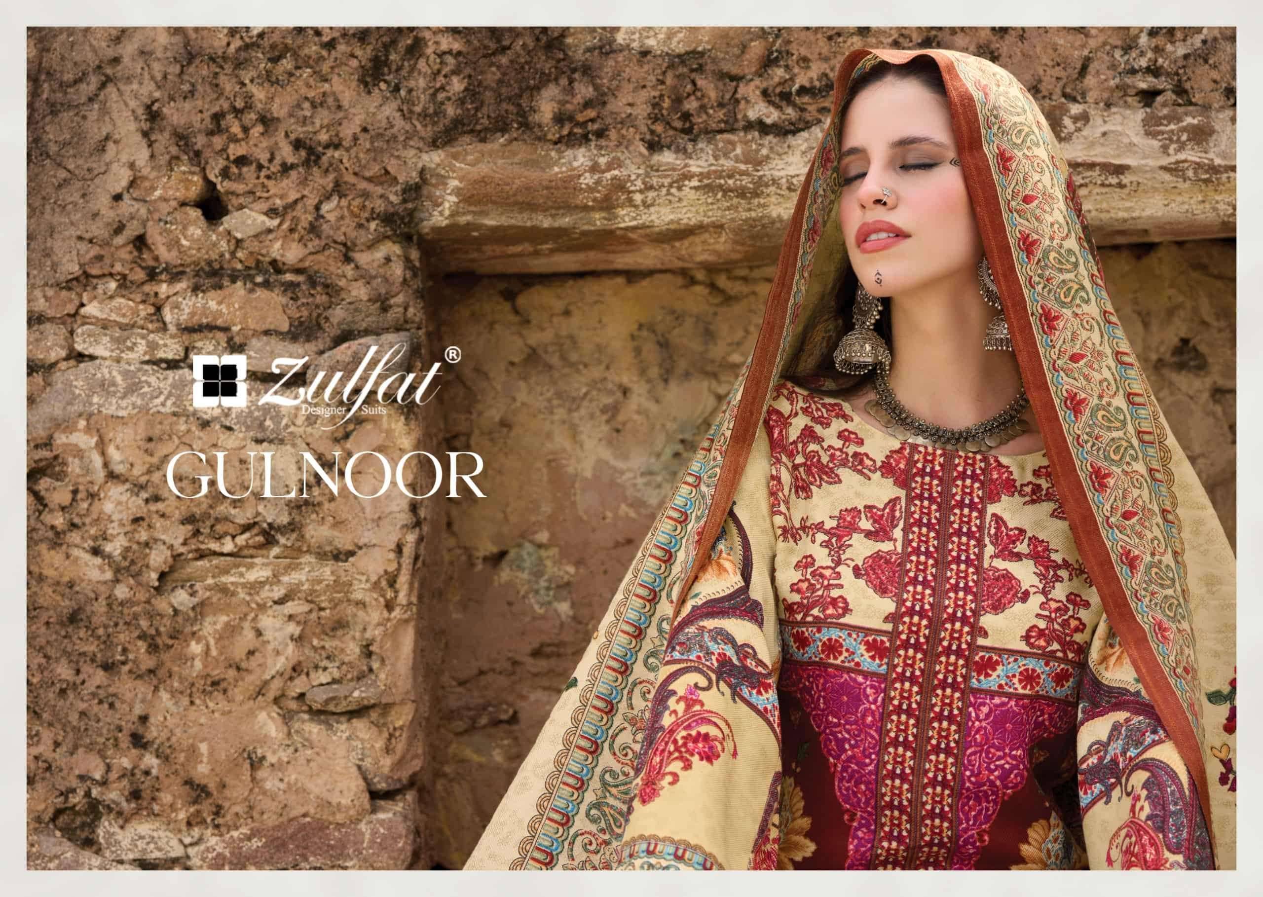 Zulfat Designer Gulnoor Pure Woolen Pashmina Suits 6 Pcs Catalog