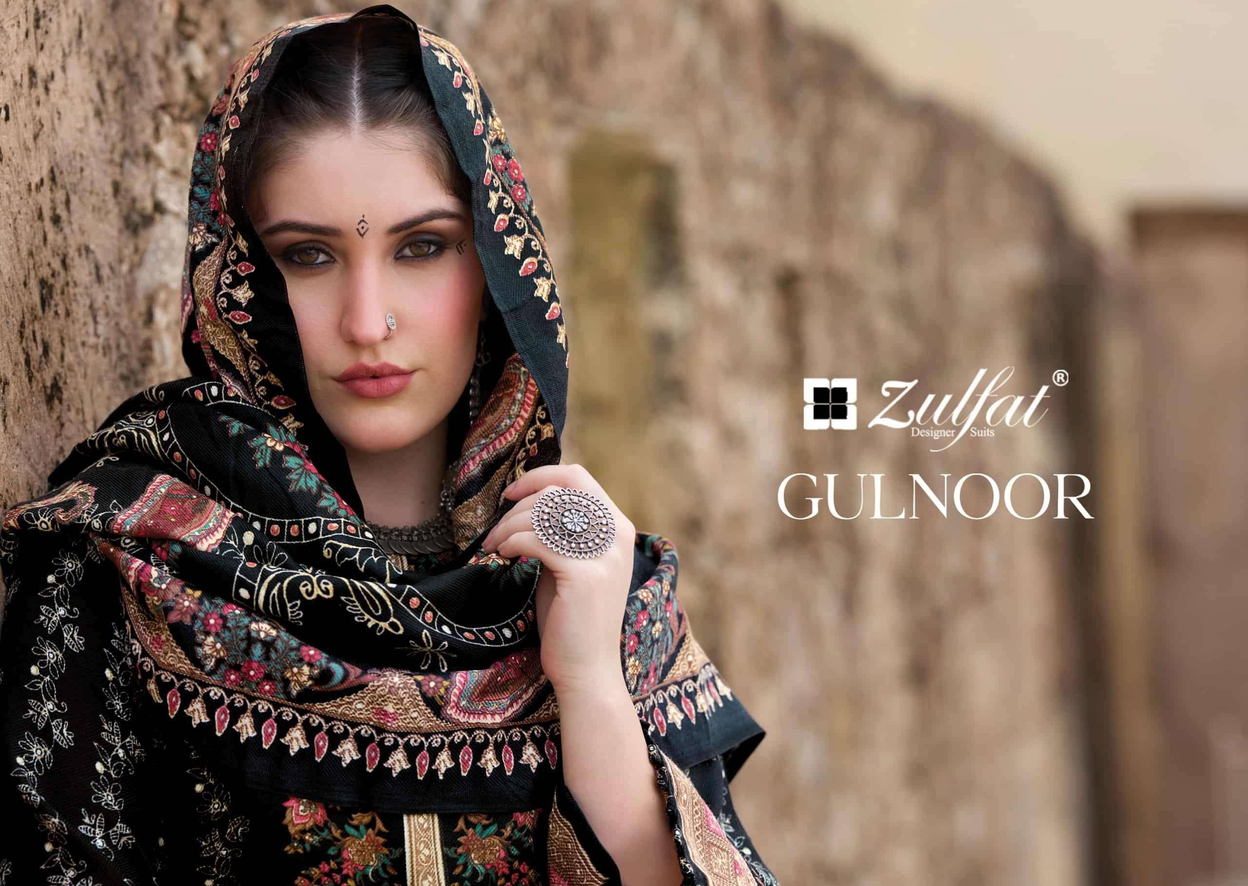 Zulfat Designer Gulnoor Pure Woolen Pashmina Suits 6 Pcs Catalog