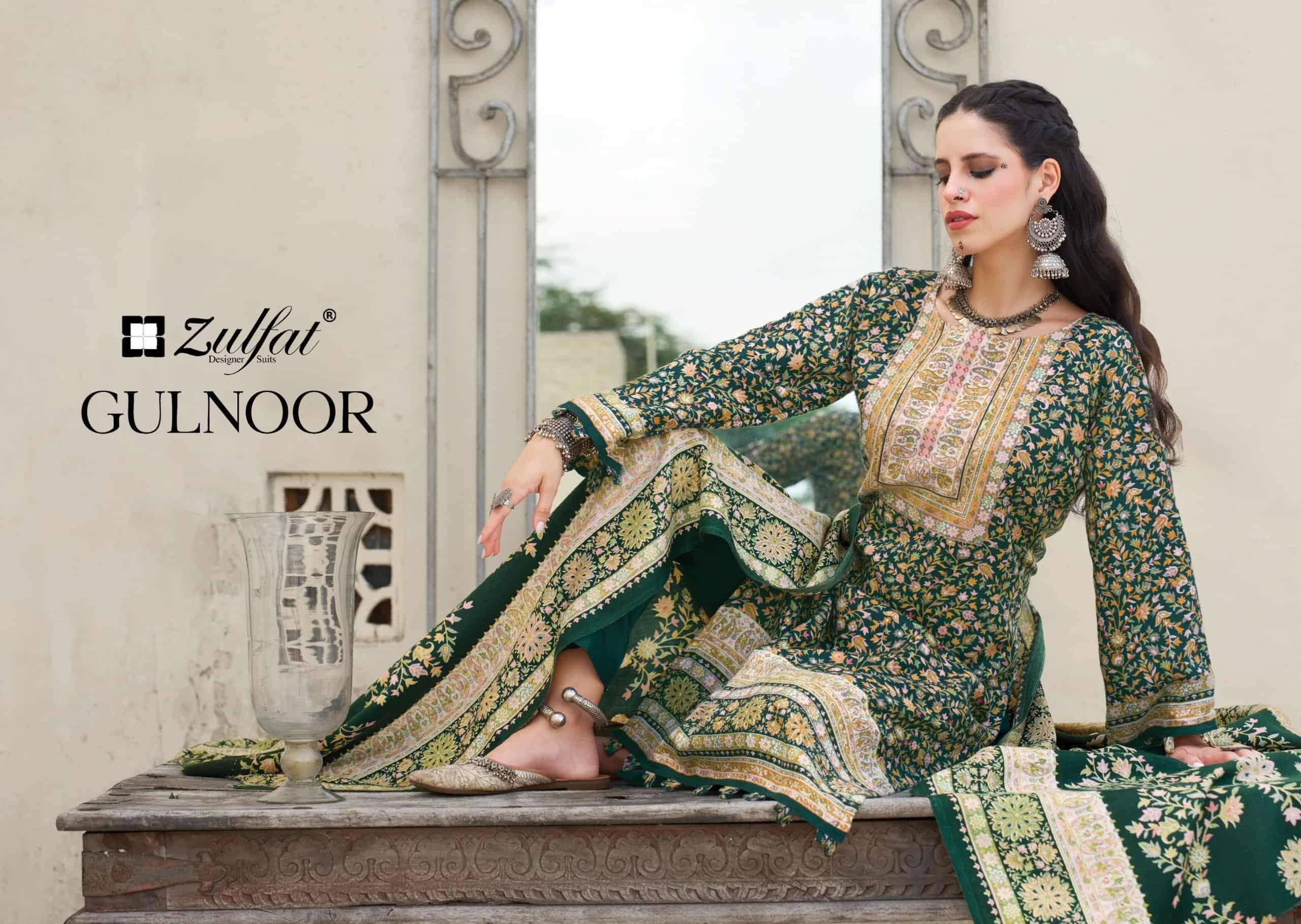 Zulfat Designer Gulnoor Pure Woolen Pashmina Suits 6 Pcs Catalog