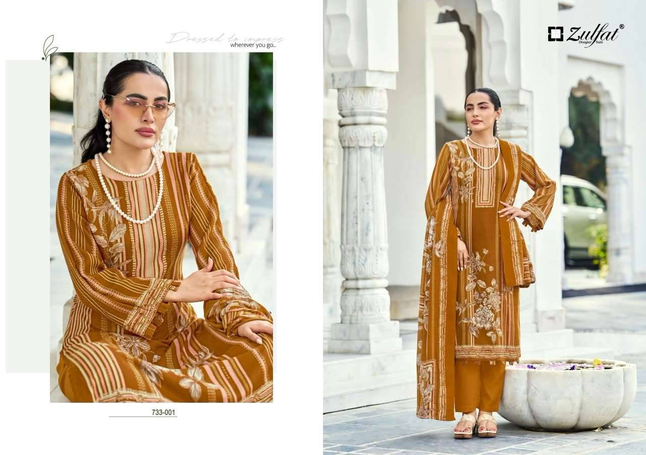 Zulfat Designer Kohinoor Pure Woolen Pashmina Suits 6 Pcs Catalog