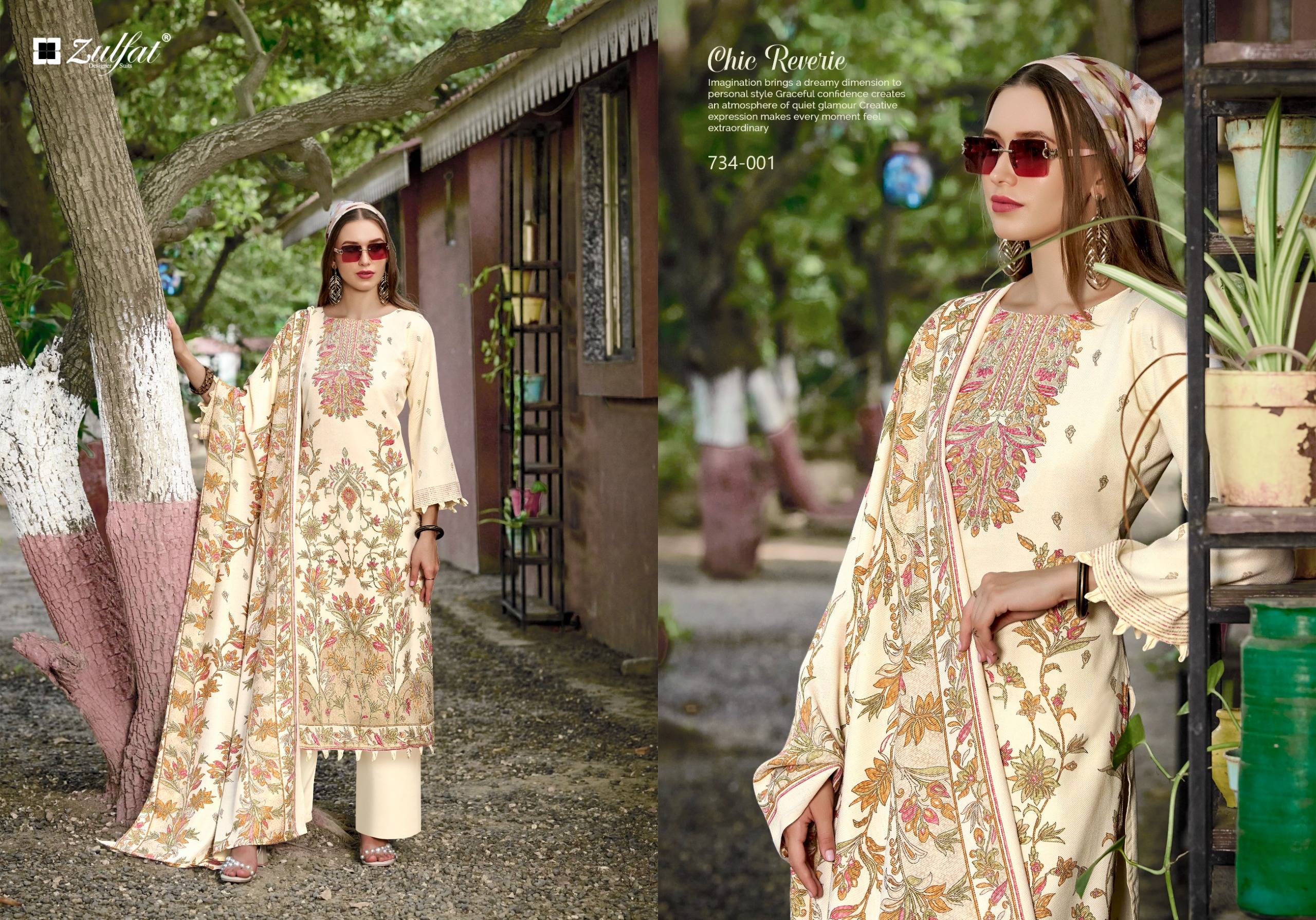 Zulfat Designer Shahinoor Pure Woollen Winter Dress Material 5 Pcs Catalog